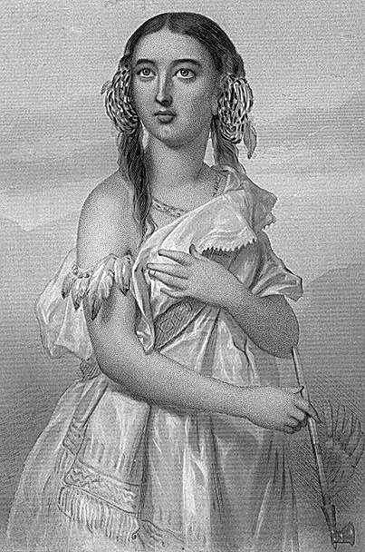 A portrait of Pocahontas.